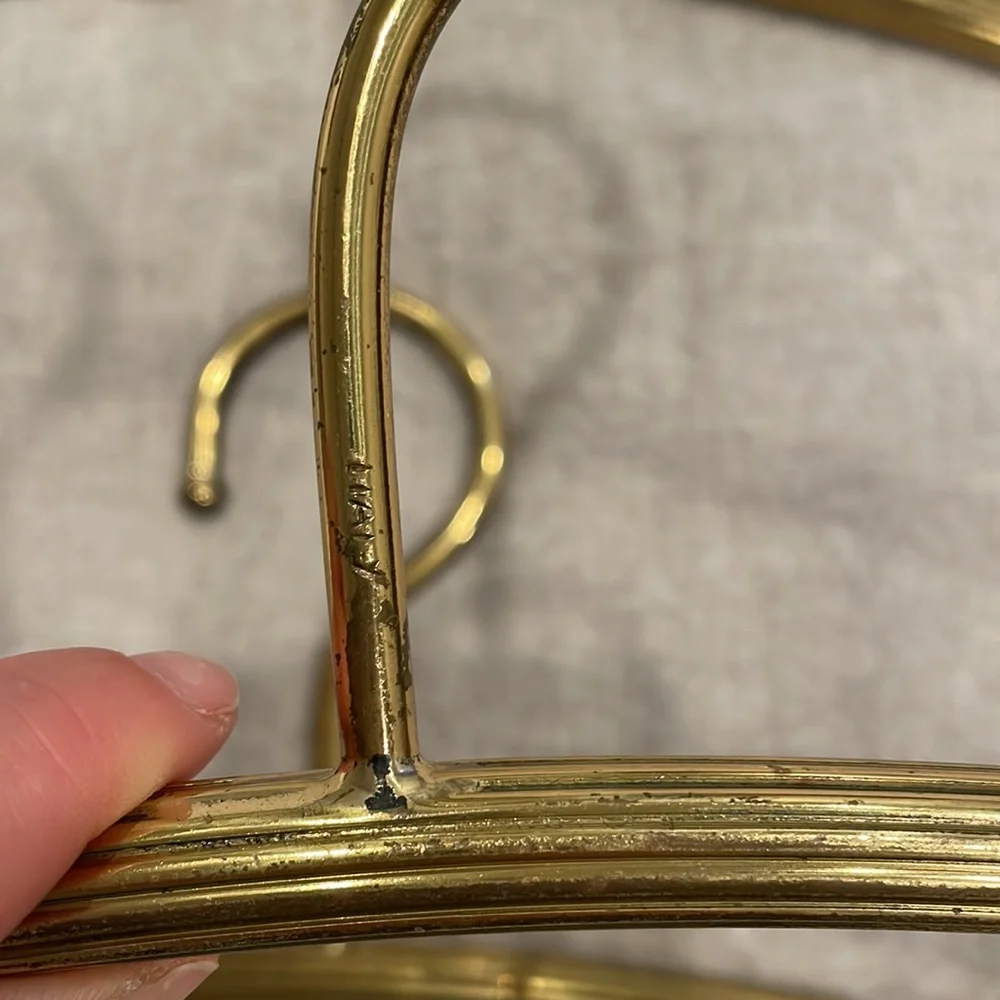 Vintage Brass ITALIAN Clothing Coat Hangers MCM Classic Heavy